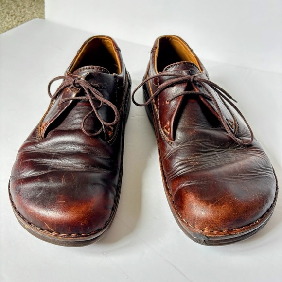 Birkenstock Brown Leather Shoes Oxford Derby Casual Lace Up Shoes 10 - Picture 3 of 16